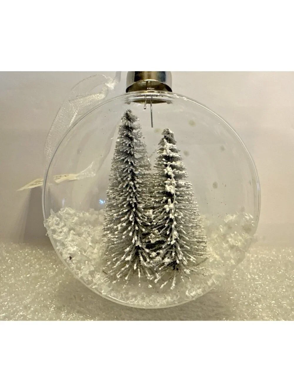 Zodax Clear Glass Diorama Christmas Ornament 3.5